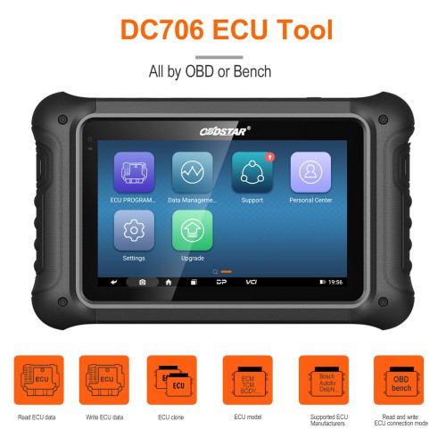 2024 OBDSTAR DC706 ECU Tool Full Version Plus P003+  Adapter and ECU Bench Cables for Reading BOSCH ECU Data CS PINCODE ECU Clone/ All by OBD or Bench