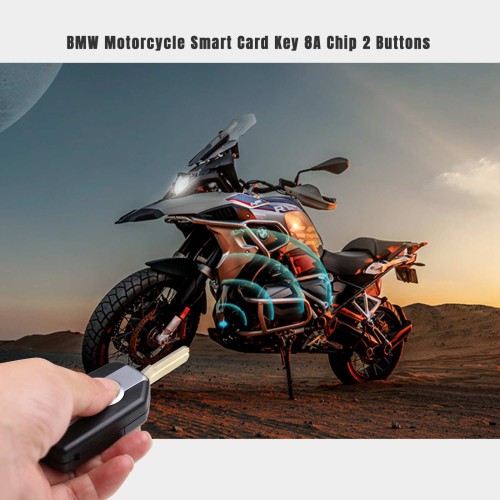 OEM BMW Motorcycle Smart Card Key with 8A Chip 2 Buttons Shell Complete Key 434.42 Mhz / 315 Mhz / 433.92 Mhz