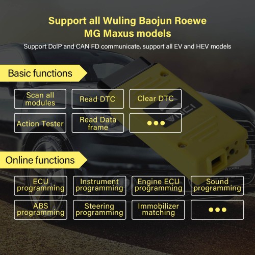 VNCI VDI3 Rongwei MG Wuling Baojun Datong Diagnostic Interface Plug and Play