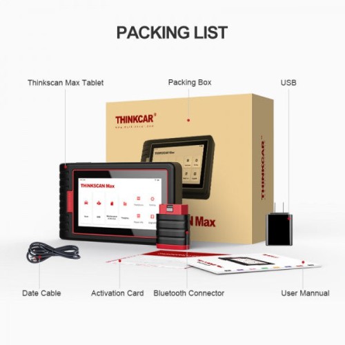 THINKCAR ThinkScan Max All System Car Diagnostic Scanner with 28 Maintenance Functions Lifetime Free Update