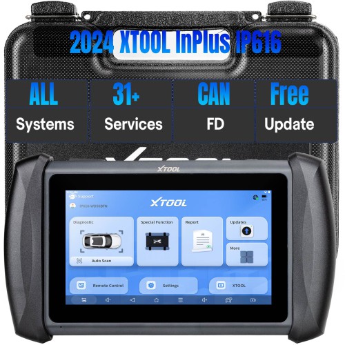 XTOOL InPlus IP616 OBD2 Car Automotive Diagnostic Tool & Key Programmer with 31 Reset Service Lifelong Free Update