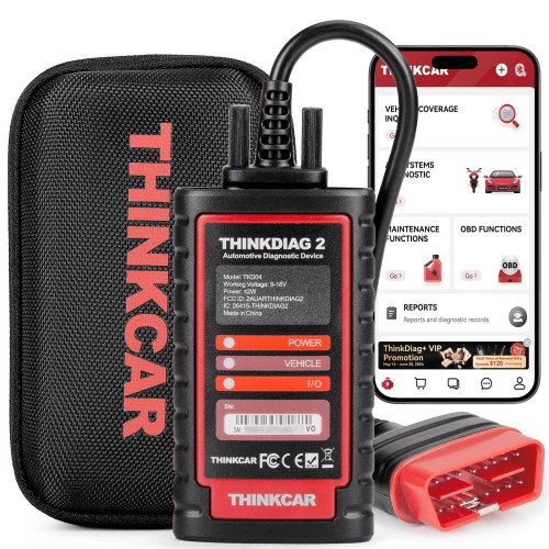 THINKCAR Thinkdiag2 All System Bidirectional Diagnostic Scanner with CAN-FD Protocol Auto VIN ECU Coding 15+ Reset Functions Free Update for One Year