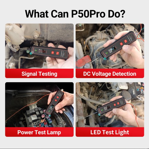 TopDiag P50Pro Mini Oscilloscope Automotive Circuit Tester Detect Sensor Signals AC/DC Detection LED Test Light