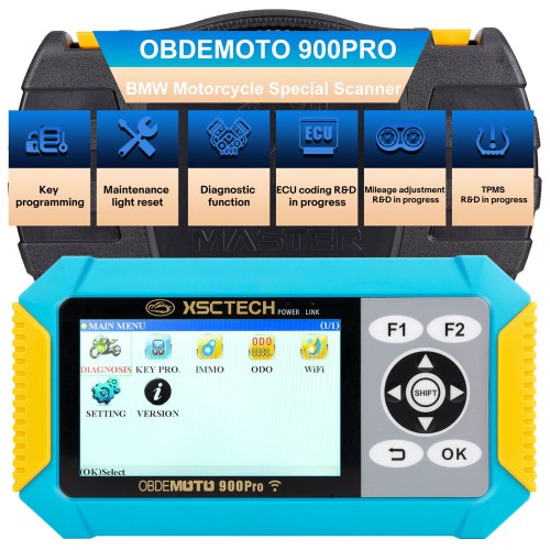 OBDEMOTO 900PRO Motorcycle Scanner Support Diagnosis Key Matching and ODO with BMW Smart Card Key 8A Chip