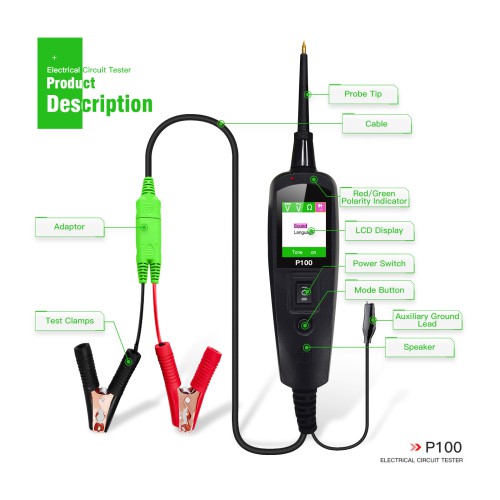 TOPDIAG P100 with 10 Meters Long Automotive Circuit Diagnostic Tester