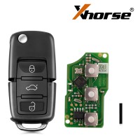 [US/UK/EU Ship] Xhorse XKB501EN Wire Remote Key VW B5 Flip 3 Buttons English Version 5pcs/lot