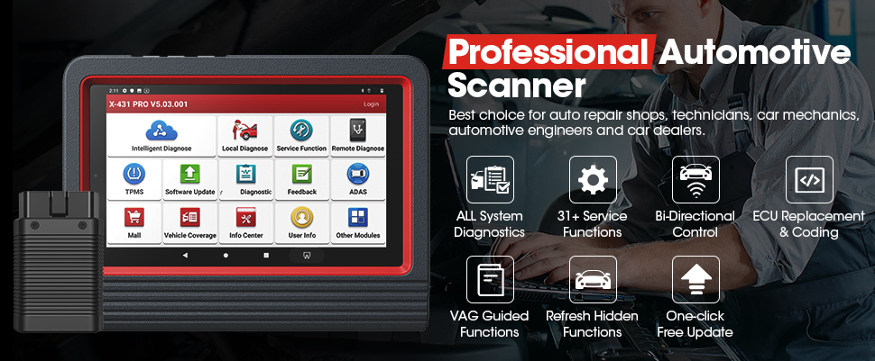 Launch X431 PROS V OE-Level Full System Diagnostic Tool