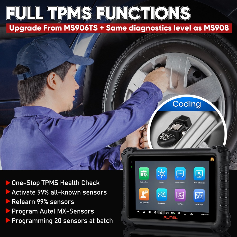 Autel MS906PRO TS Car Diagnostic Scanner, Full TPMS Function, ECU Coding  Scan Tool, Same Function as MaxiSys MS906 Pro and TS508 - AliExpress
