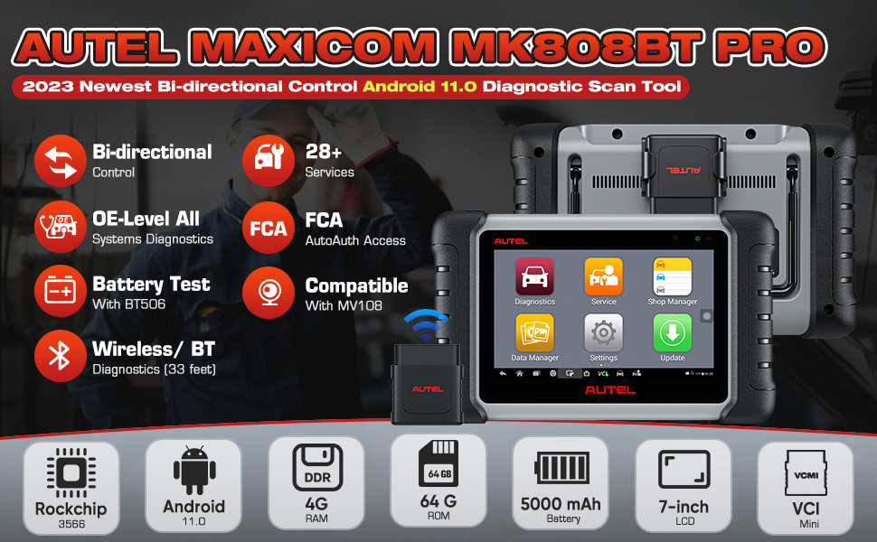 Autel MaxiCOM MK808BT PRO Car Diagnostic Scan Tool