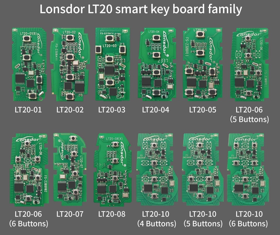 Lonsdor LT20 Series LT20-01/02/03/04/05/06/07/08/10 8A+4D Universal Smart Key 